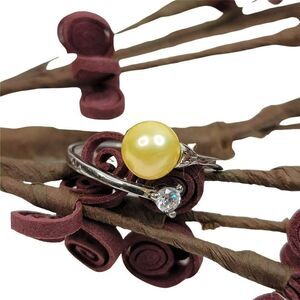 Enchantment 925 SS Adjustable Freshwater Yellow Pearl Ring